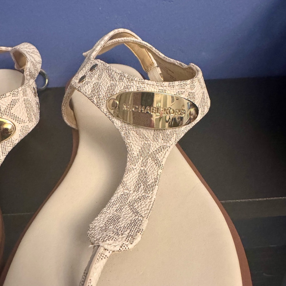 Michael Kors Cream and Gold Sandals
